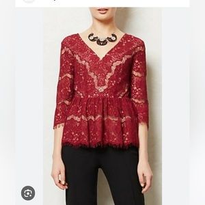 Maeve Anthropologie delicate Lace blouse